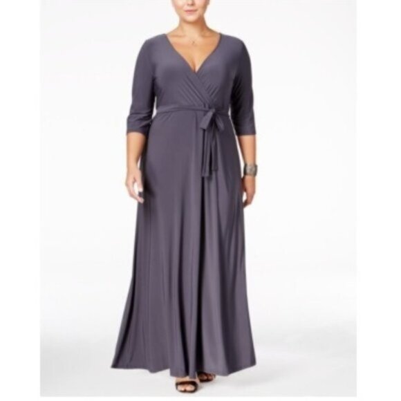 Love Squared Plus Size Faux-Wrap Maxi Dress - Picture 1 of 4
